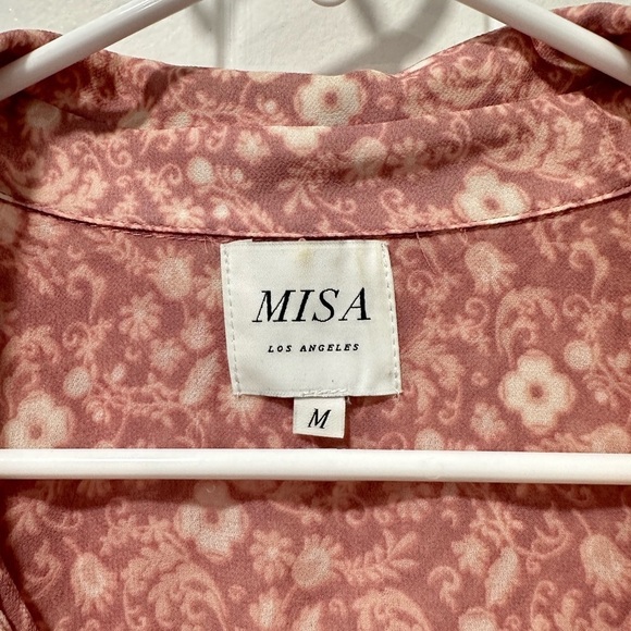 Misa Los Angeles Aeryn Floral Chiffon Button Front Ruffle Top - Picture 5 of 10